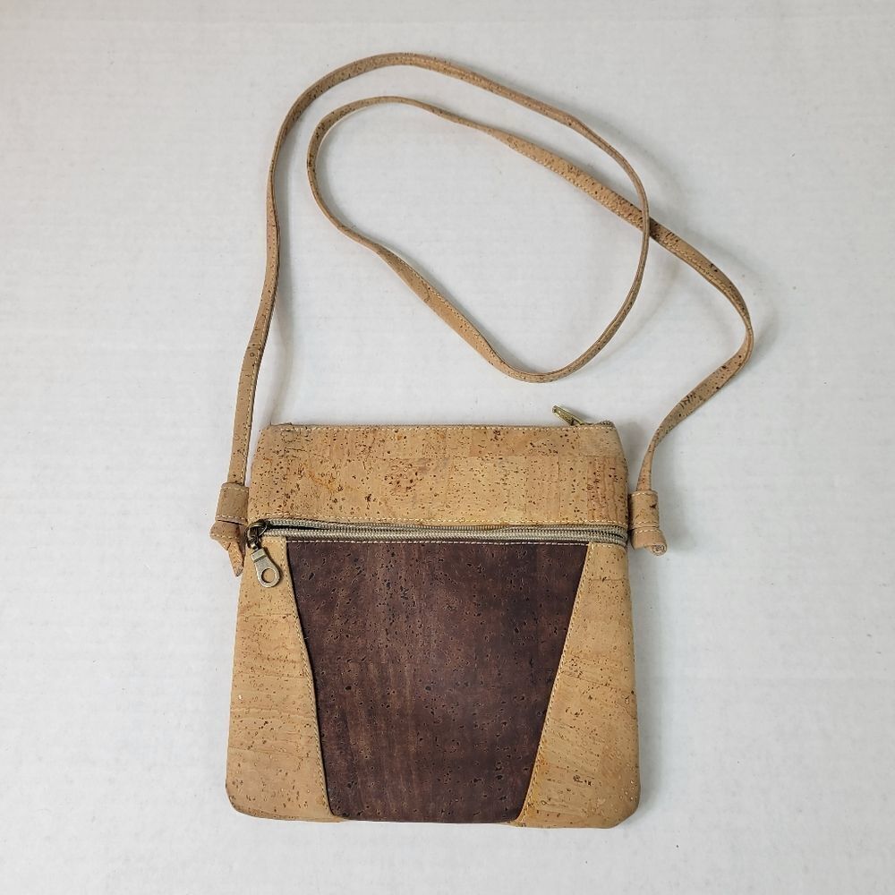 Mini Brown Cork Crossbody Bag‎